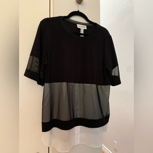 Black & white athleisure T-shirt